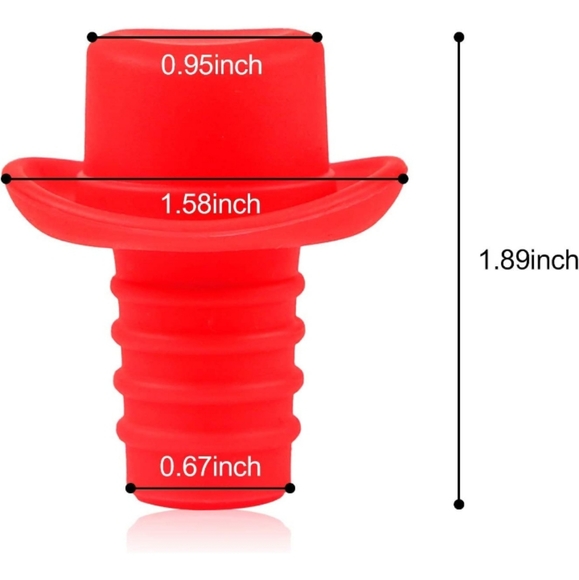 Top Hat Wine Bottle Stoppers Multi-Color Set of 5 Party Favors - Picture 3 of 5